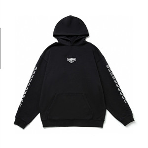 9A+ quality balenciaga bb paris icon hoodie medium fit in black