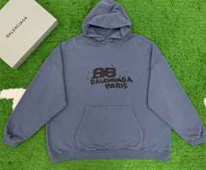 balenciaga hand-drawn bb icon hoodie large fit