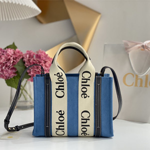 chloe 26.5cm small woody tote bag with strap
