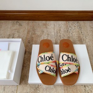 chloe woody flat mule shoes