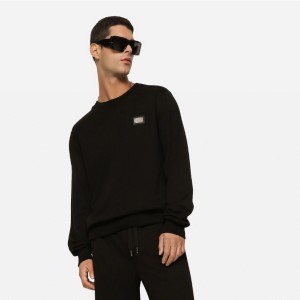 dolce & gabbana jersey sweatshirt with branded tag