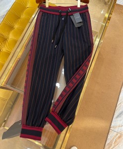dolce & gabbana pinstripe jogging pants with branded bands