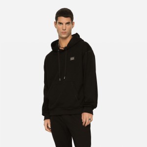 dolce & gabbana jersey hoodie with branded tag