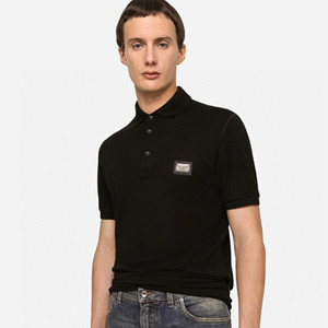 docle & gabbana cotton pique polo-shirt with branded tag