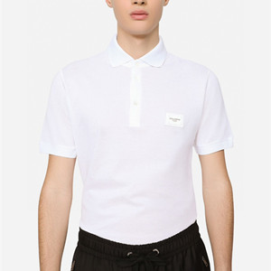 docle & gabbana cotton pique polo-shirt with branded tag