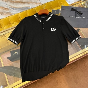 dolce & gabbana short-sleeved polo-shirt with dg logo embroidery