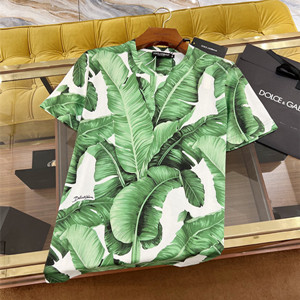 dolce & gabbana short-sleeved cotton t-shirt with banana tree print