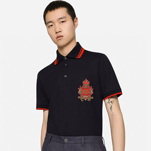 docle & gabbana cotton pique polo-shirt with heraldic patch