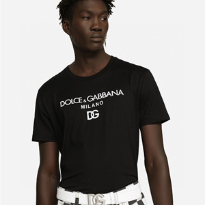 docle & gabbana cotton t-shirt with dg embroidery and patch