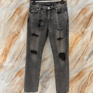 docle & gabbana loose black wash jeans with rips