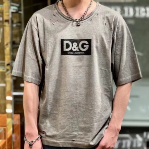 dolce & gabbana washed cotton round-neck t-shirt with patch