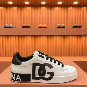 docle & gabbana calfskin nappa portofino sneakers with dg logo print