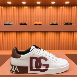docle & gabbana calfskin nappa portofino sneakers with dg logo print