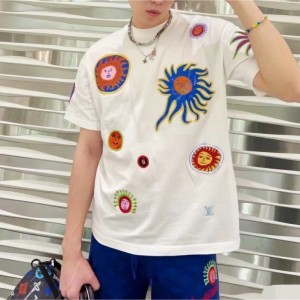 lv louis vuitton x yk embroidered faces t-shirt