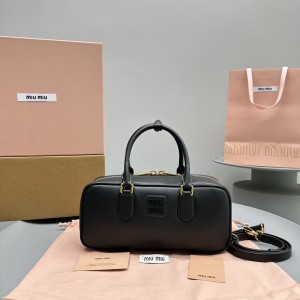 miumiu 27cm leather top-handle bag