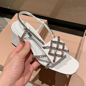 miumiu metallic technical fabric high-heel sandal shoes