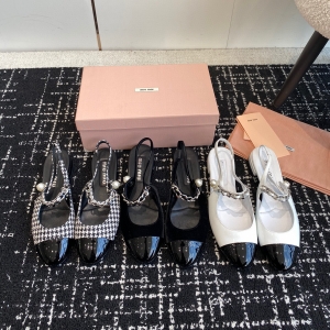miumiu velvet and patent leather slingback ballerinas shoes