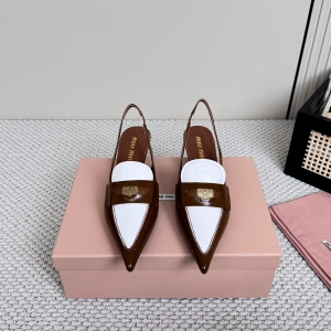 miumiu leather penny loafers with heel