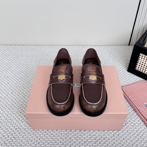 miumiu leather penny loafers shoes