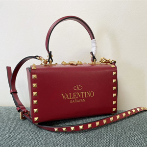 valentino rockstud grain calfskin box bag