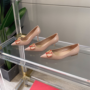 valentivo flat/4cm/8cm vlogo signature patent calfskin pump shoes