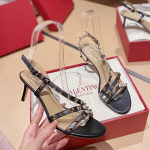 valentino 6.5cm rockstud calfskin sandal shoes