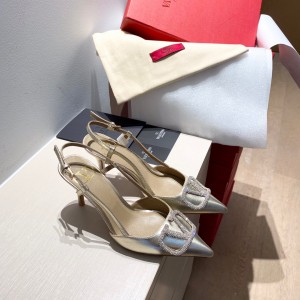 valentino 7.5cm vlogo signature calfskin slingback pump shoes