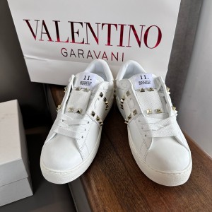 valentino rockstud untitled sneaker in calfskin leather