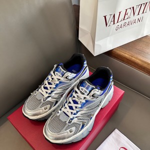 valentino ms-2960 low-top sneaker in fabric and calfskin