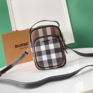 burberry check and leather crossbody bag