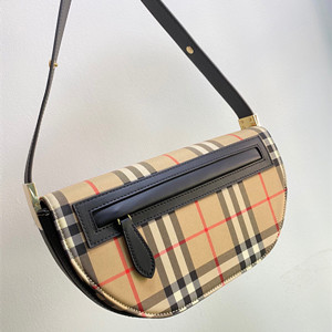 burberry small check canvas and leather olympia bag