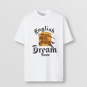 burberry slogan print cotton oversized t-shirt