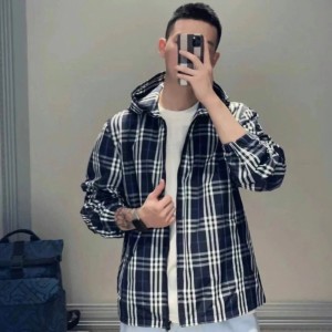 burberry check hooded jacket