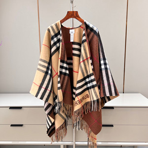 9A+ quality burberry contrast check wool cashmere cape scarf 137cm x 152cm