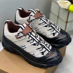 9A+ quality burberry men's nylon and patent leather arthur sneakers shoes