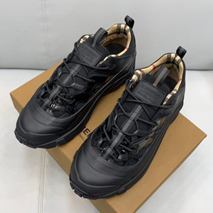 9A+ quality burberry men's nylon and patent leather arthur sneakers shoes