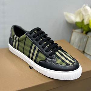 9A+ quality burberry vintage check and leather sneaker shoes