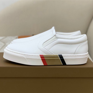 9A+ quality burberry bio-based sole leather slip-on sneakers shoes