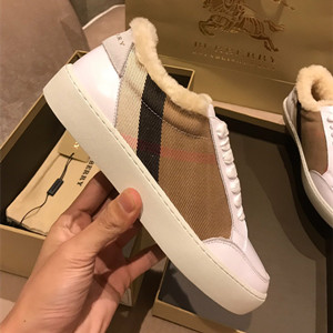9A+ quality burberry women's house check and leather sneakers shoes
