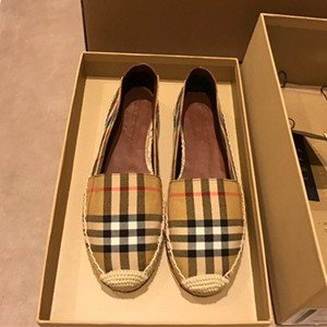 9A+ quality burberry women's check cotton and leather espadrilles shoes