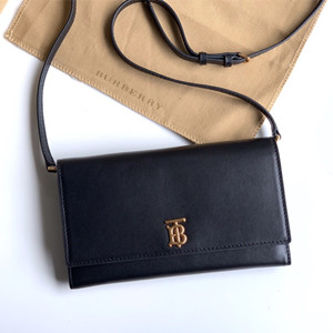 burberry monogram motif leather wallet with detachable strap