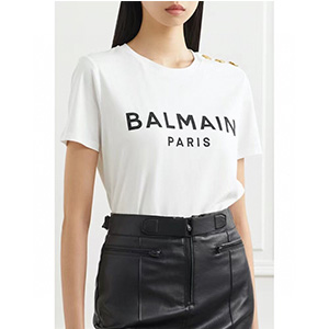 balmain eco-responsible cotton t-shirt with balmain logo print