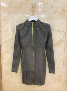 balmain lurex knit zip dress