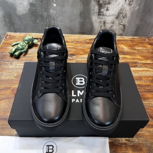 balmain monogram jacquard b-court sneakers shoes