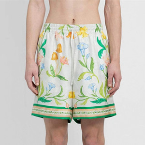 casablanca l'arche fleurie silk shorts