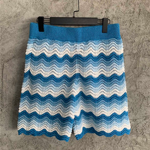 casablanca wavy gradient crochet shorts