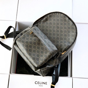 celine medium backpack in triomphe canvas and calfskin