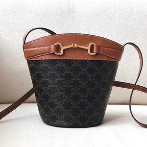 celine bucket crecy in triomphe canvas and calfskin