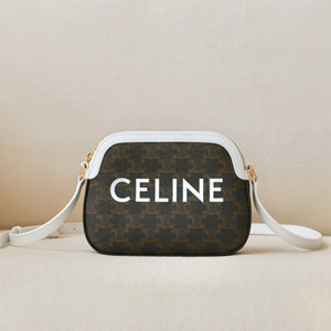 celine small camera bag in triomphe canvas with celine print