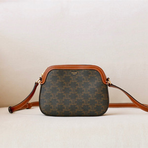 celine small camera bag in triomphe canvas with celine print